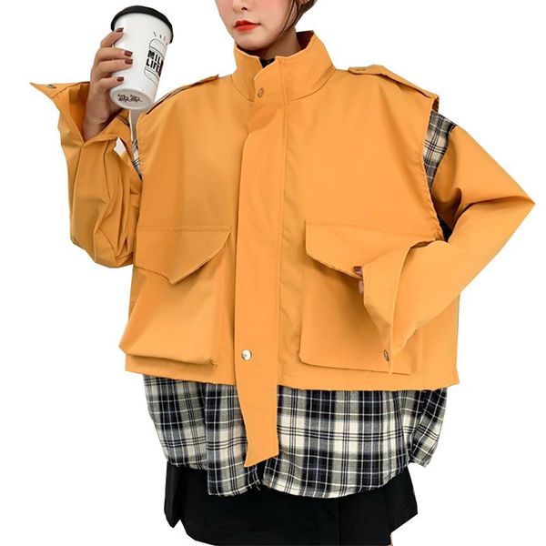 women's jackets spring women jacket patchwork boyfriend coat female baggy casual yellow green black grey blue ladies harajuku streetwea, Black;brown
women's jackets spring women jacket patchwork boyfriend coat female baggy casual yellow green black grey blue ladies harajuku streetwea, Black;brown