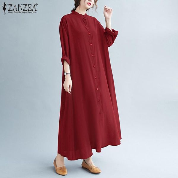 casual dresses zanzea vintage solid shirt dress women's autumn sundress button split maxi vestidos female long sleeve thin robe femme, Black;gray
casual dresses zanzea vintage solid shirt dress women's autumn sundress button split maxi vestidos female long sleeve thin robe femme, Black;gray