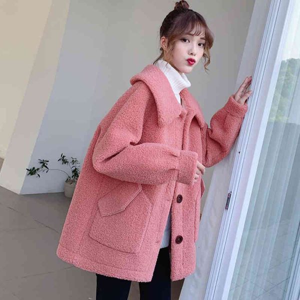blends lamb wool faux women winter female turn down collar loose warm pink fur jacket casual plush coat, Black
blends lamb wool faux women winter female turn down collar loose warm pink fur jacket casual plush coat, Black