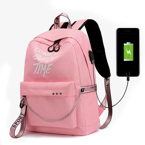 outdoor bags fashion luminous usb charge women backpack letters print school bag teenager girls ribbons mochila sac a dos
outdoor bags fashion luminous usb charge women backpack letters print school bag teenager girls ribbons mochila sac a dos