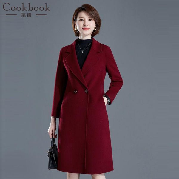 women's wool & blends double sided cashmere coat middle long autumn winter korean slim temperament small woolen, Black
women's wool & blends double sided cashmere coat middle long autumn winter korean slim temperament small woolen, Black