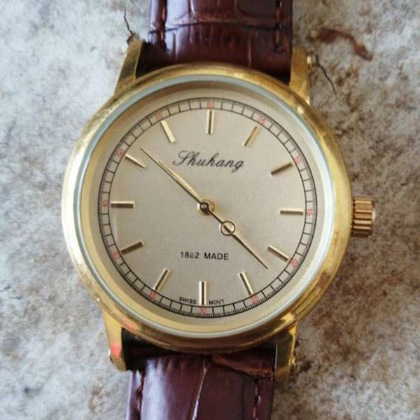 wristwatches brass mechanical hand wind men retro watch mens antique designer watches calendar water resistant clocks 2021, Slivery;brown
wristwatches brass mechanical hand wind men retro watch mens antique designer watches calendar water resistant clocks 2021, Slivery;brown
