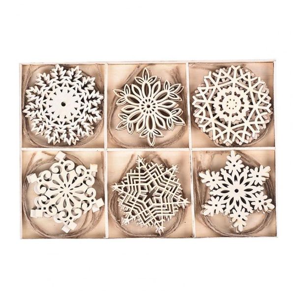 christmas decorations 24pcs pendant snowflake pattern decorative wood xmas tree hanging furnishings home decor 
christmas decorations 24pcs pendant snowflake pattern decorative wood xmas tree hanging furnishings home decor