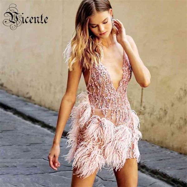 trendy pink mini dress feather sequins design v neck celebrity party club slip 210520, Black;gray
trendy pink mini dress feather sequins design v neck celebrity party club slip 210520, Black;gray