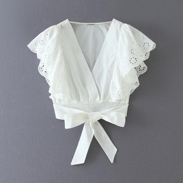 womens shirts women cross v neck hem elastic tie casual kimono smock blouse lady hollow out ruffles shirt chic blusas, White
womens shirts women cross v neck hem elastic tie casual kimono smock blouse lady hollow out ruffles shirt chic blusas, White