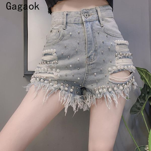 women's shorts gagaok women streetwear short 2021 summer skinny solid hole high slim bodycon beaded chic wild female fashion, White;black
women's shorts gagaok women streetwear short 2021 summer skinny solid hole high slim bodycon beaded chic wild female fashion, White;black