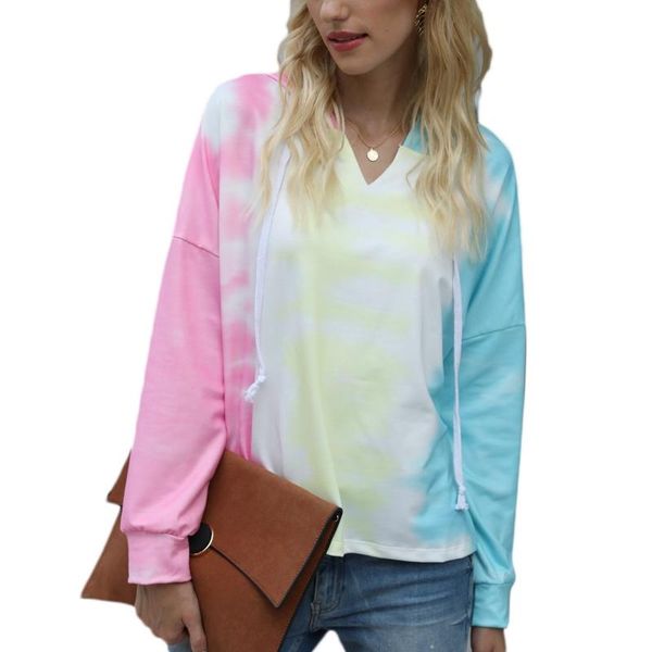 women's hoodies & sweatshirts women radial tie-dye colorblock drawstring long sleeve casual loose sweatshirt rainbow v-neck pullover, Black
women's hoodies & sweatshirts women radial tie-dye colorblock drawstring long sleeve casual loose sweatshirt rainbow v-neck pullover, Black