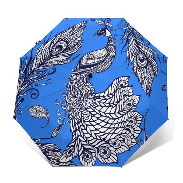 umbrellas automatic umbrella rain women three-folding peacock bird feathers pattern windproof female waterproof parasol
umbrellas automatic umbrella rain women three-folding peacock bird feathers pattern windproof female waterproof parasol