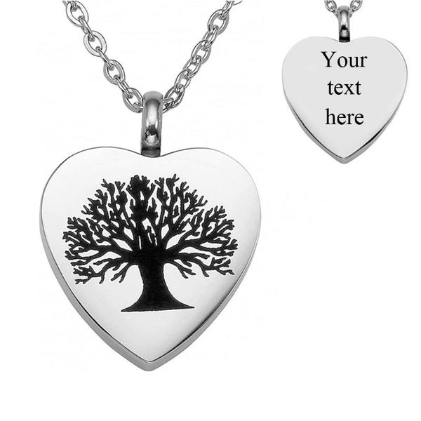 pendant necklaces custom tree of life cremation urn necklace stainless steel ashes memorial engraved jewelry for pet/human dropship, Silver
pendant necklaces custom tree of life cremation urn necklace stainless steel ashes memorial engraved jewelry for pet/human dropship, Silver
