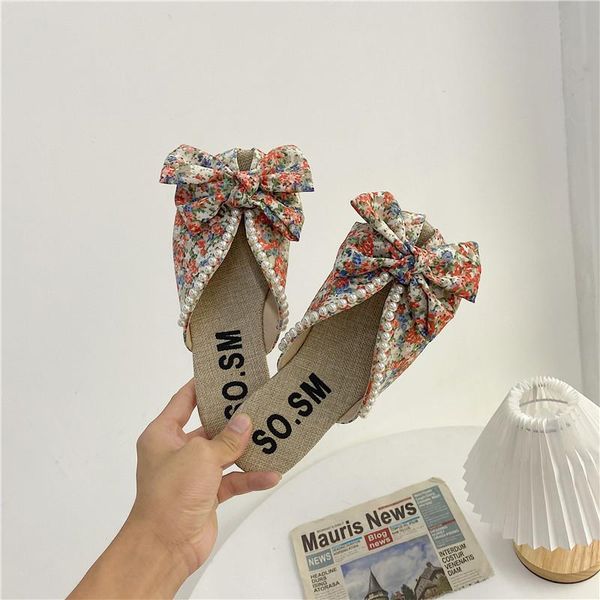 slippers 2021 summer fashion women female soft bottom non slip small fresh pearl floral bow low heel half, Black
slippers 2021 summer fashion women female soft bottom non slip small fresh pearl floral bow low heel half, Black