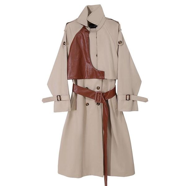 women's trench coats women khaki pu leather big size long lapel sleeve loose fit windbreaker fashion spring autumn 2021, Tan;black
women's trench coats women khaki pu leather big size long lapel sleeve loose fit windbreaker fashion spring autumn 2021, Tan;black