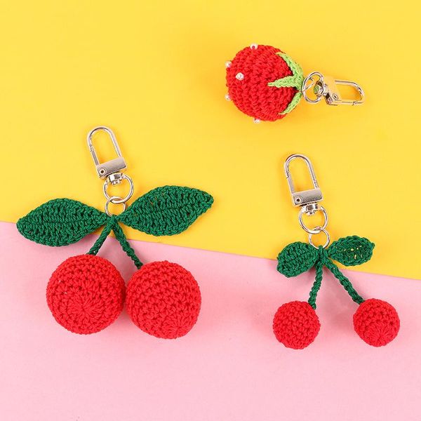 keychains sweet girl heart pearl strawberry yin tao car key chain pendant knitted fruit bag ring llaveros charm, Silver 
keychains sweet girl heart pearl strawberry yin tao car key chain pendant knitted fruit bag ring llaveros charm, Silver
