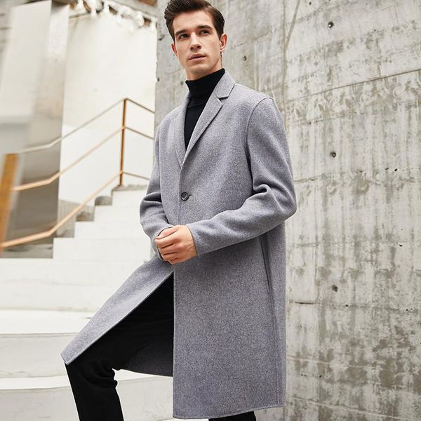 men's wool & blends double-faced coat men korean overcoat spring autumn long jacket mens and abrigo hombre mndy9902 kj1496, Black
men's wool & blends double-faced coat men korean overcoat spring autumn long jacket mens and abrigo hombre mndy9902 kj1496, Black