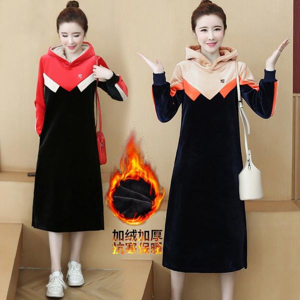 casual dresses winter autumn women hooded dress fashion long sleev velvet elegant streetwear patchwork party plus size -3xl, Black;gray
casual dresses winter autumn women hooded dress fashion long sleev velvet elegant streetwear patchwork party plus size -3xl, Black;gray