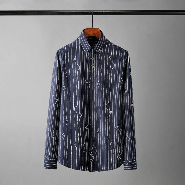 broken stripes male shirts luxury silver bee and rose long sleeve mens dress fashion slim fit party men's casual, White;black
broken stripes male shirts luxury silver bee and rose long sleeve mens dress fashion slim fit party men's casual, White;black