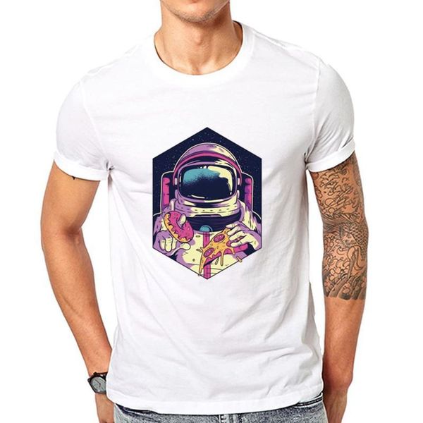 t shirt summer creative printing astronaut funny casual loose men's short sleeve, White;black
t shirt summer creative printing astronaut funny casual loose men's short sleeve, White;black