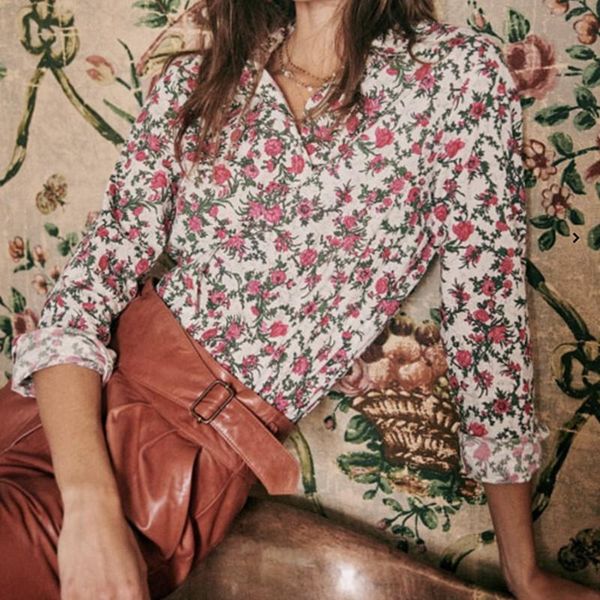 women's blouses & shirts women floral long sleeve shirt 2021 spring single-breasted retro turn-down collar blouse and, White
women's blouses & shirts women floral long sleeve shirt 2021 spring single-breasted retro turn-down collar blouse and, White