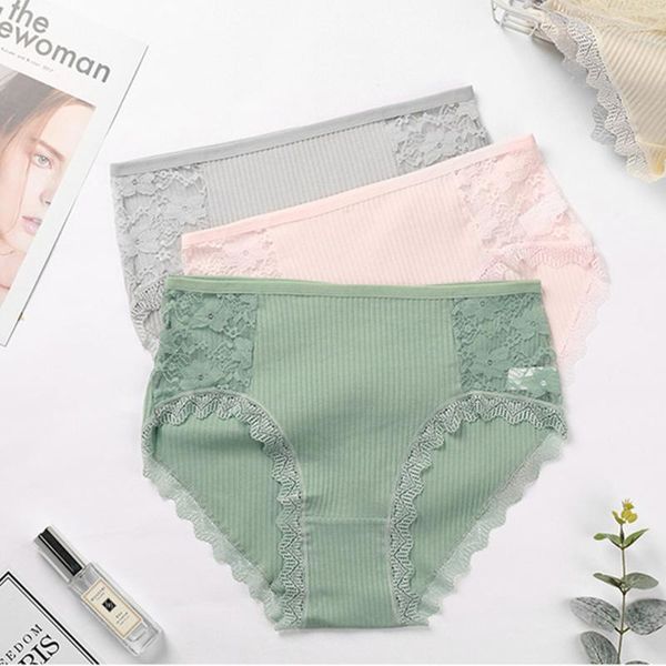 women's panties 3pcs cotton comfot seamless high waist solid lace briefs underwear plus size underpants, Black;pink
women's panties 3pcs cotton comfot seamless high waist solid lace briefs underwear plus size underpants, Black;pink