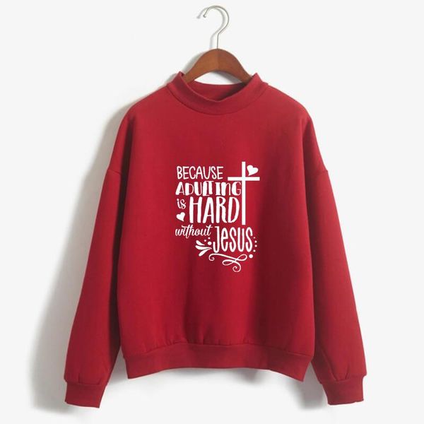 women's hoodies & sweatshirts because adulting jesus christian print women lover gift femmes long sleeve autumn plus size for female, Black
women's hoodies & sweatshirts because adulting jesus christian print women lover gift femmes long sleeve autumn plus size for female, Black