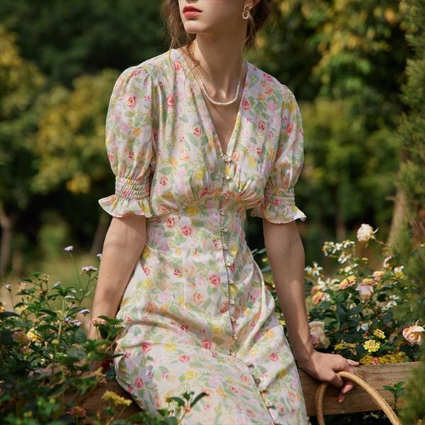 summer elegant floral print women dress boho long puff sleeve v neck temperament vintage party beach chiffon vestido female, Black;gray
summer elegant floral print women dress boho long puff sleeve v neck temperament vintage party beach chiffon vestido female, Black;gray