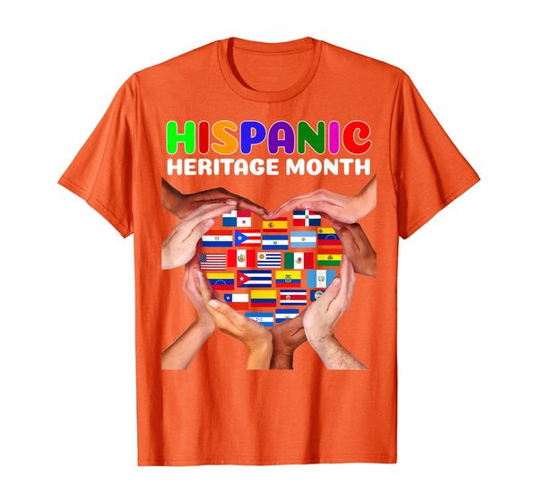 hispanic heritage month all countries heart hands t-shirt, White;black
hispanic heritage month all countries heart hands t-shirt, White;black