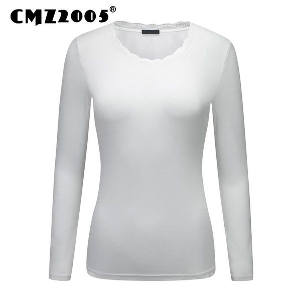 women's t-shirt 2021 round neck fashion casual high-quality long-sleeved solid lace decoration 71369, White
women's t-shirt 2021 round neck fashion casual high-quality long-sleeved solid lace decoration 71369, White