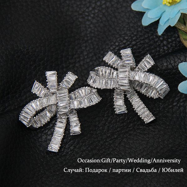 fashionable and exquisite micro inlaid 3a crystal zircon bow earrings jewelry gift earrings girl, Silver
fashionable and exquisite micro inlaid 3a crystal zircon bow earrings jewelry gift earrings girl, Silver