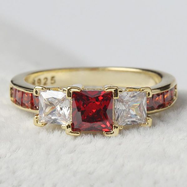 cluster rings fashion classic design golden ruby lady ring with delicate transparent zircon cz ball/party jewelry gifts women's, Golden;silver
cluster rings fashion classic design golden ruby lady ring with delicate transparent zircon cz ball/party jewelry gifts women's, Golden;silver