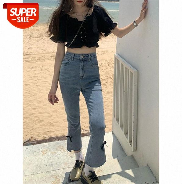 bowknot decorated micro flared jeans women's slim slimming slit cropped straight-leg pants #ae4p, Black;gray
bowknot decorated micro flared jeans women's slim slimming slit cropped straight-leg pants #ae4p, Black;gray
