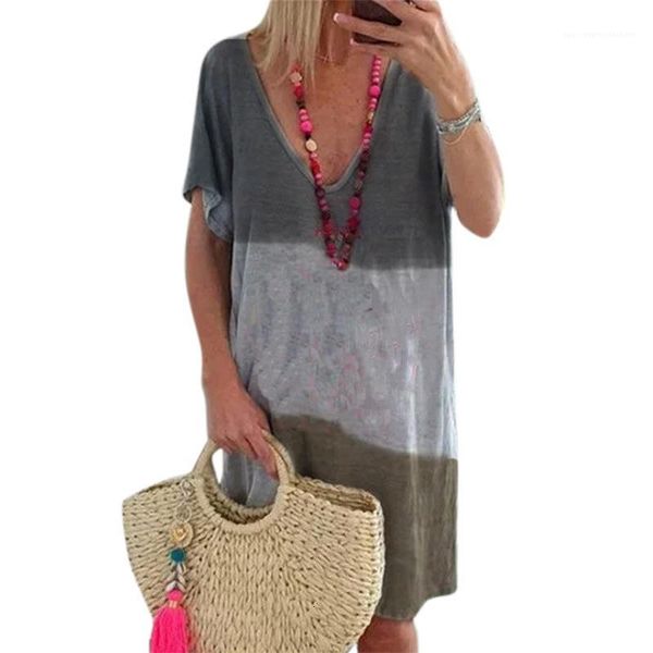 dresses sleeve loose colorblock fashion tshirt famale casual clothing womens v neck striped dress short, Black;gray
dresses sleeve loose colorblock fashion tshirt famale casual clothing womens v neck striped dress short, Black;gray