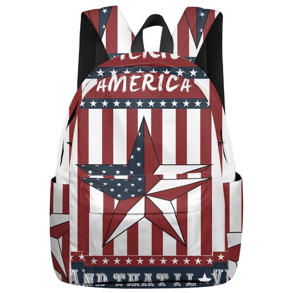 backpack american flag pentagram red stripes fashion casual travel simple men and women
backpack american flag pentagram red stripes fashion casual travel simple men and women