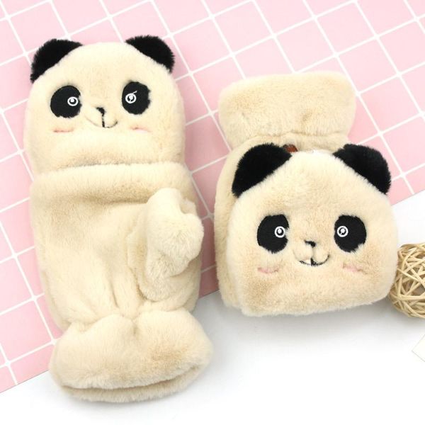 five fingers gloves cartoon panda half finger flip girls cute touch screen glove female driving winter soft warm mittens, Blue;gray
five fingers gloves cartoon panda half finger flip girls cute touch screen glove female driving winter soft warm mittens, Blue;gray