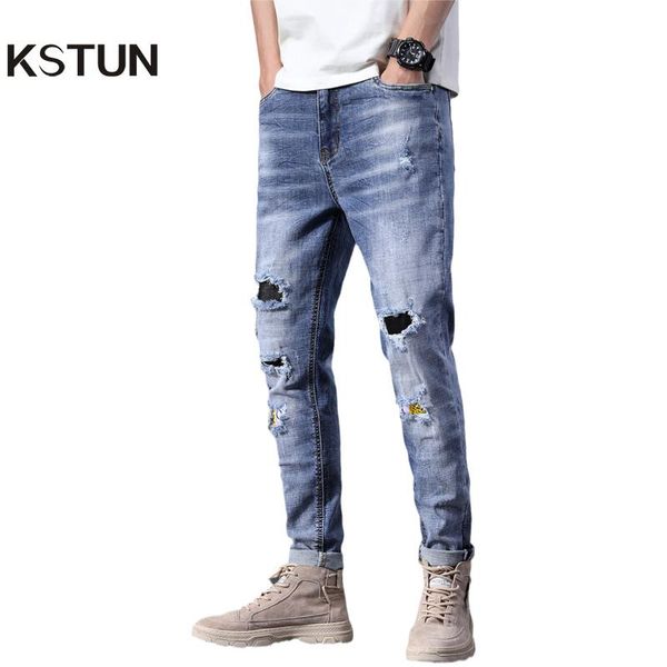 men's jeans ripped men skinny fit blue stretch distressed punk male patchwork destroyed jean man hip hop streetwear motocycle
men's jeans ripped men skinny fit blue stretch distressed punk male patchwork destroyed jean man hip hop streetwear motocycle