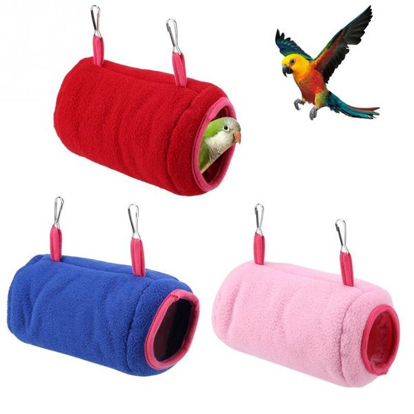 winter warm plush fluffy tunnel bird nest house hanging hammock cage cages