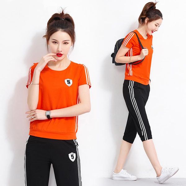 women's tracksuits cotton tracksuit women two piece set sportswear 2021 summer fashion clothes side stripe short sleeve and capri pants, Gray
women's tracksuits cotton tracksuit women two piece set sportswear 2021 summer fashion clothes side stripe short sleeve and capri pants, Gray