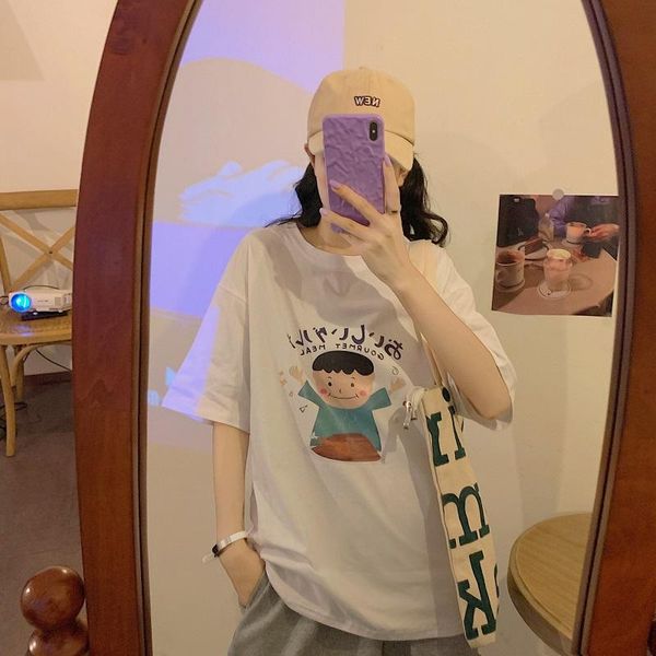 women's t-shirt summer japan korean harajuku style women cotton casual cartoon anime little boy print pattern all-match couple, White
women's t-shirt summer japan korean harajuku style women cotton casual cartoon anime little boy print pattern all-match couple, White