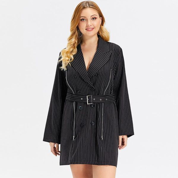 women's trench coats long sleeve women spring autumn double breasted striped casual outerwear with belt ta8338, Tan;black
women's trench coats long sleeve women spring autumn double breasted striped casual outerwear with belt ta8338, Tan;black