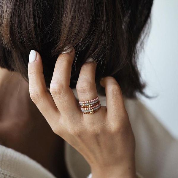 momiji fashion beaded rings for women girls handmade natural stone jewelry gift wholesale multi color wedding ring party cluster, Golden;silver
momiji fashion beaded rings for women girls handmade natural stone jewelry gift wholesale multi color wedding ring party cluster, Golden;silver