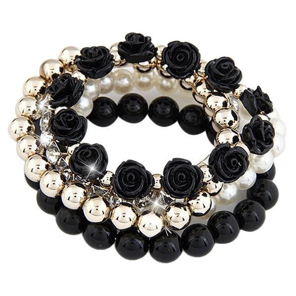 charm bracelets fashion rose flower multi-layer bracelet women`s beads beige/green/pink/black, Golden;silver
charm bracelets fashion rose flower multi-layer bracelet women`s beads beige/green/pink/black, Golden;silver