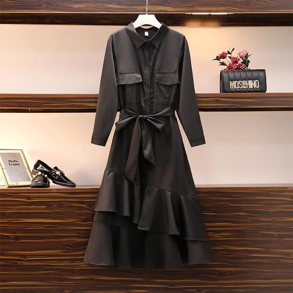 casual dresses women long sleeve asymmetric hem pleated dress lapel collar button up shirt bohemian party vestidos chic big, Black;gray
casual dresses women long sleeve asymmetric hem pleated dress lapel collar button up shirt bohemian party vestidos chic big, Black;gray