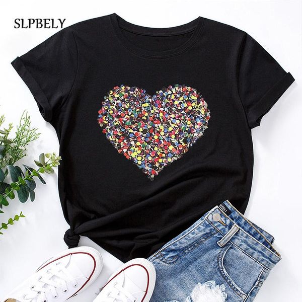 women short sleeve t-shirt euramerican summer heart printed o-neck tee casual girls tshirt streetwear t shirts 2021 women's, White
women short sleeve t-shirt euramerican summer heart printed o-neck tee casual girls tshirt streetwear t shirts 2021 women's, White