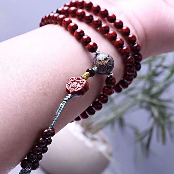 beaded, strands fuji small leaf red sandalwood bracelet 0108 pieces, fine material, chicken blood red, with large lacquer bead bracelet, ros, Black
beaded, strands fuji small leaf red sandalwood bracelet 0108 pieces, fine material, chicken blood red, with large lacquer bead bracelet, ros, Black