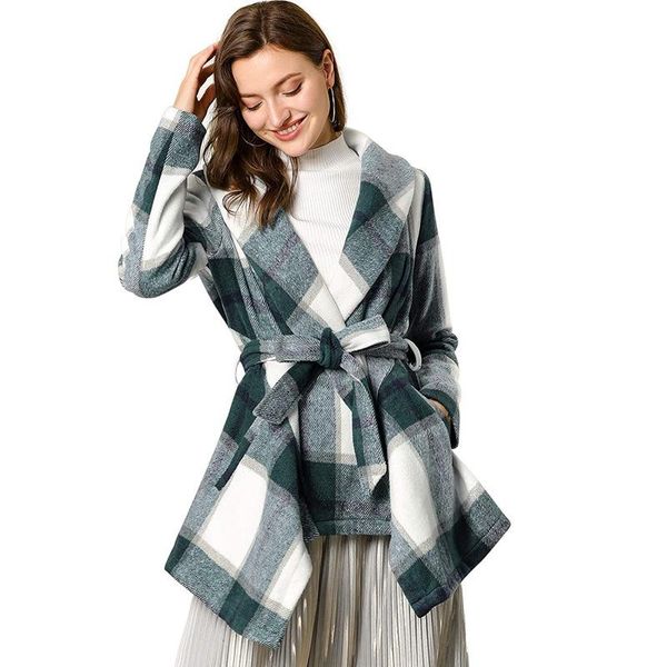 women's wool & blends loose baggy mid long turn down shawl collar earth tone check belted irregular hem blend plaid jacket coat outerwe, Black
women's wool & blends loose baggy mid long turn down shawl collar earth tone check belted irregular hem blend plaid jacket coat outerwe, Black