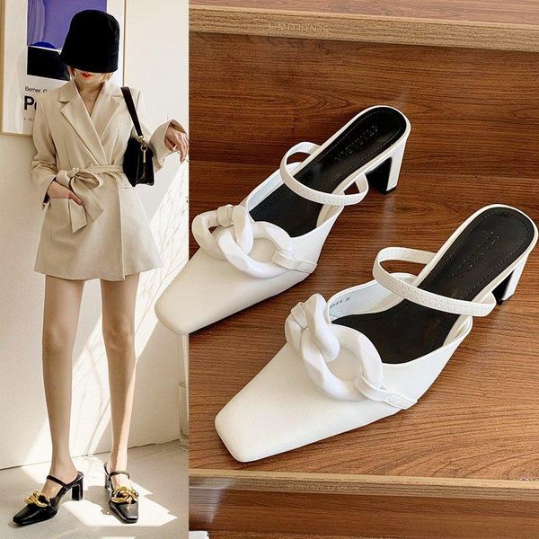 slippers women metal decoration slides fashion square toe outdoor summer high heels sandals flip flops sandali eleganti, Black
slippers women metal decoration slides fashion square toe outdoor summer high heels sandals flip flops sandali eleganti, Black