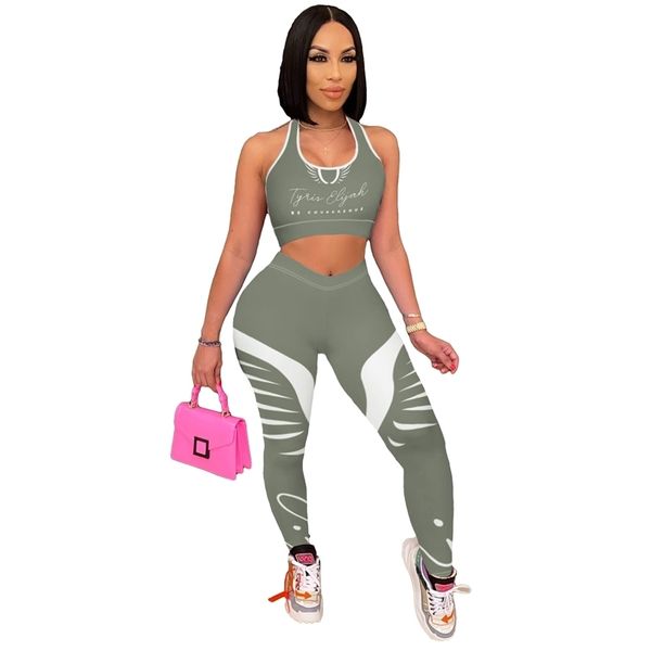 women tracksuit 2 piece set spring summer trendy chic printed tank crop and high waist trousers yoga gym clothing 210525, White
women tracksuit 2 piece set spring summer trendy chic printed tank crop and high waist trousers yoga gym clothing 210525, White