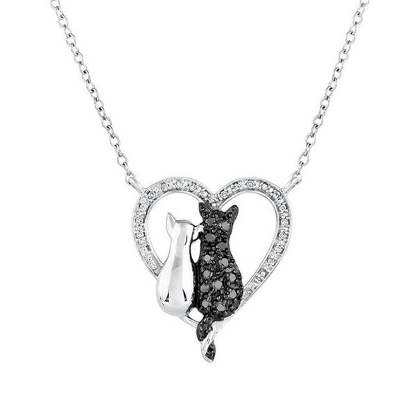 pendant necklaces black white cat necklace crystal heart kitten animal choker women valentine's day gift lovers couples jewelry, Silver
pendant necklaces black white cat necklace crystal heart kitten animal choker women valentine's day gift lovers couples jewelry, Silver