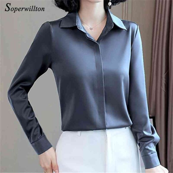 satin elegant women's blouses autumn long sleeve vintage shirts silk ladies workwear fashion blusas button shirts 3xl 210409, White 
satin elegant women's blouses autumn long sleeve vintage shirts silk ladies workwear fashion blusas button shirts 3xl 210409, White
