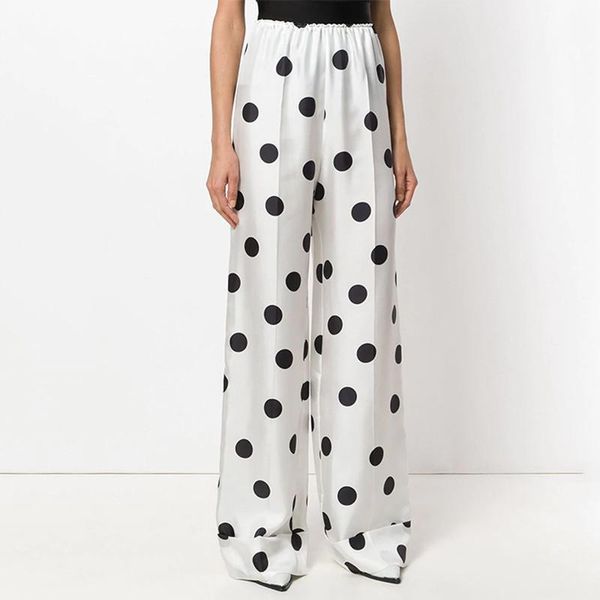 women's pants & capris elegant loose trousers clothing chic fashion brands woman bud polka dot white elastic high waist wide leg, Black;white
women's pants & capris elegant loose trousers clothing chic fashion brands woman bud polka dot white elastic high waist wide leg, Black;white
