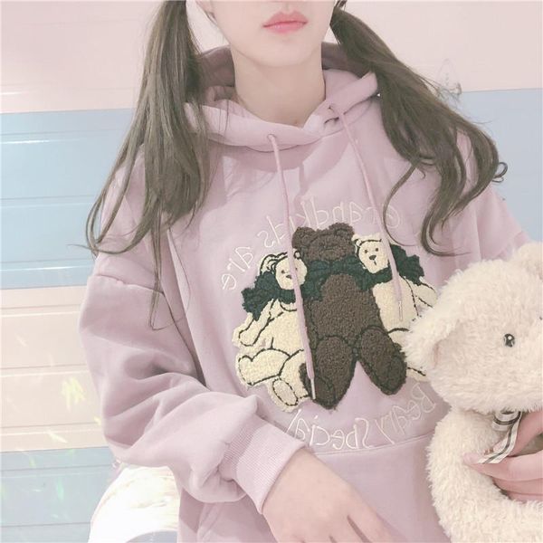 women's hoodies & sweatshirts cute bear stereo embroidery plush thickened loose cartoon korean young girl sweatshirt pullover autumn w, Black
women's hoodies & sweatshirts cute bear stereo embroidery plush thickened loose cartoon korean young girl sweatshirt pullover autumn w, Black