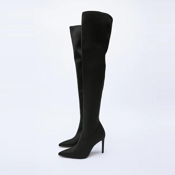 boots over tube the knee women's high heel slim stretch autumn pointed toe stiletto long thin skinny, Black
boots over tube the knee women's high heel slim stretch autumn pointed toe stiletto long thin skinny, Black